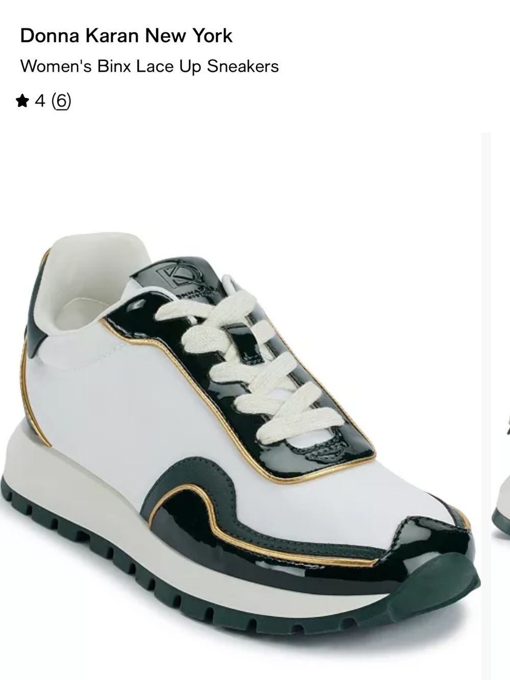 Donna Karan New York Women's Binx Mixed-Media Lace-Up Sneakers Size 7.5
